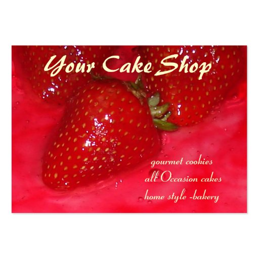 strawberry cake business card templates