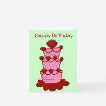 Strawberry cake, Happy Birthday card