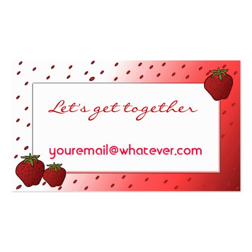 Strawberry Calling Card Business Card Template (back side)