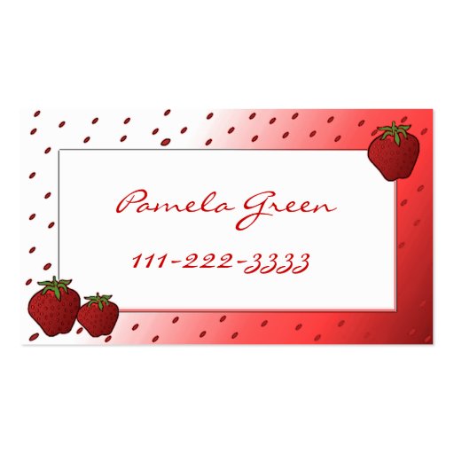 Strawberry Calling Card Business Card Template (front side)
