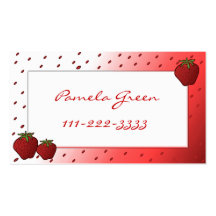 Strawberry Calling Card Business Card Template