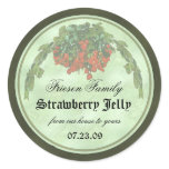 strawberry canning label 2 round stickers