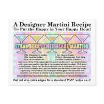 Strawberry Cheesecake Spring Martini Recipe Card Postcards