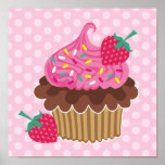 Strawberry & Chocolate Cupcake Canvas Print