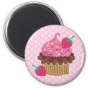 Strawberry & Chocolate Cupcake magnet