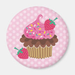 Strawberry & Chocolate Cupcake Magnets