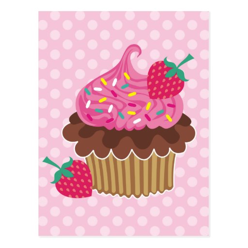 Strawberry & Chocolate Cupcake Post Cards