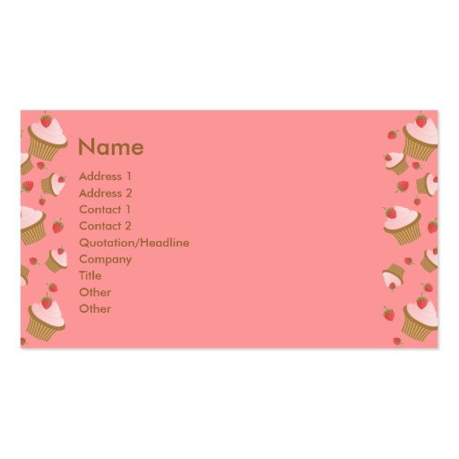 Strawberry Chocolate Cupcakes Business Card