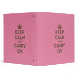 Strawberry Chocolate Keep Calm and Carry On 3 Ring Binders