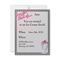 Strawberry Chocolate Sundae Template invitations