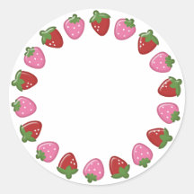 Strawberry Circle Stickers
