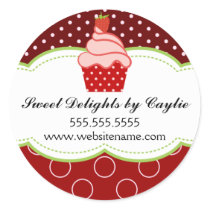 Strawberry Cupcake Bakery Stickers