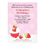 Strawberry Cupcake Birthday Party 5x7 Invitation