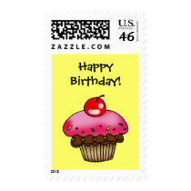 Strawberry Cupcake for a Birthday postage