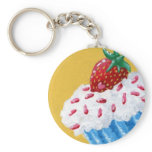 Strawberry Cupcake Keychain