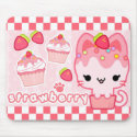 Strawberry Cupcake Kitty Mousepad by celesse Strawberry Cupcake Kitty Mousepad