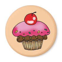 Strawberry cupcake magnets by jsoh Strawberry cupcake magnets