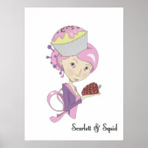 Strawberry Cupcake Poster