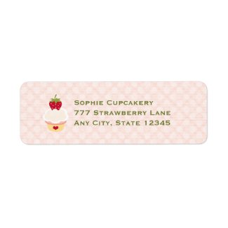 Strawberry Cupcake Return Address Labels