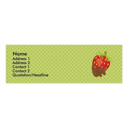 Strawberry dipped in chocolate business cards (front side)