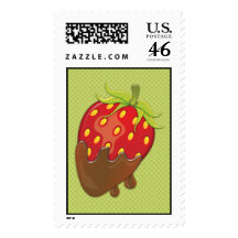 Strawberry dipped in chocolate stamp