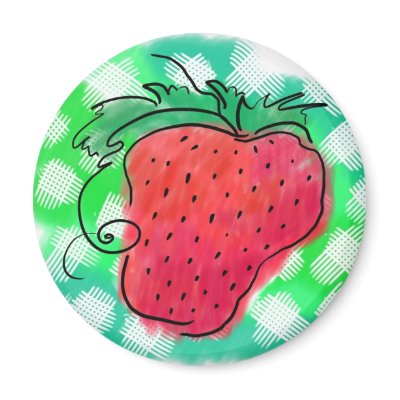 Strawberry Drawing Fridge Magnet by dinijaz
