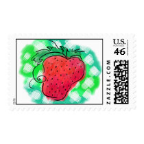 Strawberry Drawing Postage Stamp