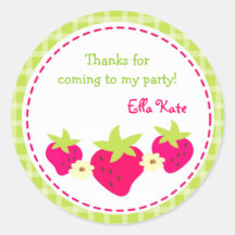Strawberry Favor Stickers Envelope Seals