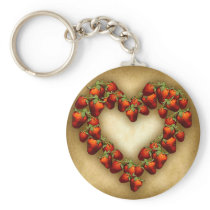 Strawberry Heart Keychain