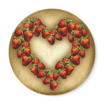 Strawberry Heart Refrigerator Magnet