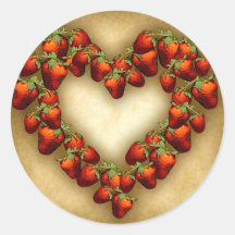 Strawberry Heart Stickers
