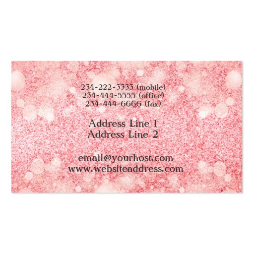 Strawberry Ice Bokeh Business Cards (back side)