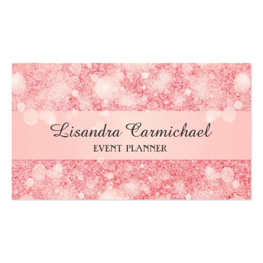 Strawberry Ice Bokeh Business Cards (front side)