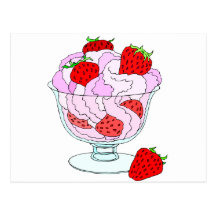 Strawberry Ice Cream Postcard