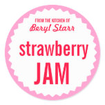 Strawberry Jam Home Canning Label Template stickers