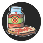 strawberry jelly jam and toast round sticker