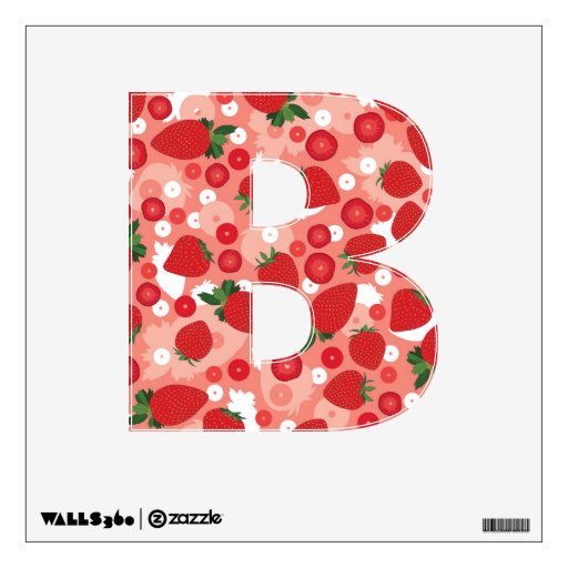 Strawberry - Letter B, Wall Decal | Zazzle