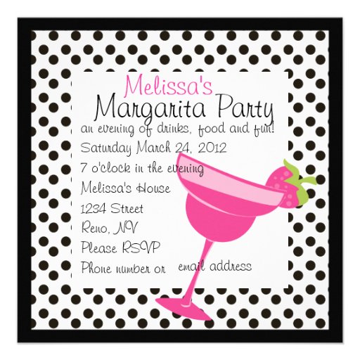 Strawberry Margarita Party Personalized Invitation