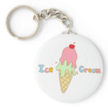 Strawberry Mint Ice Cream Cone Key Chains