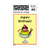 Strawberry & Mint Ice Cream for a Birthday postage