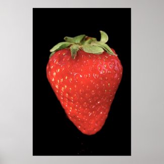 Strawberry on Black Photo print