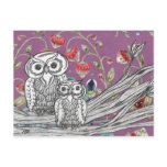 Strawberry Owls Post Card