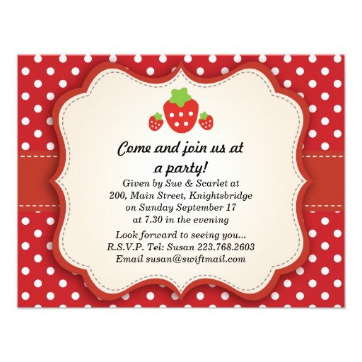 Strawberry Party Invitation