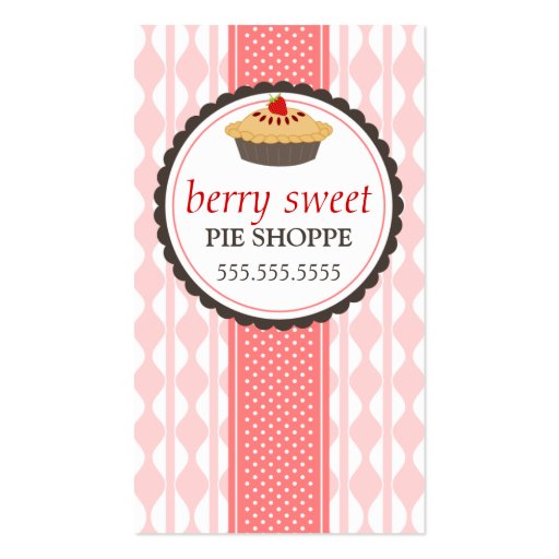 Strawberry Pie Bakery Business Cards (front side)