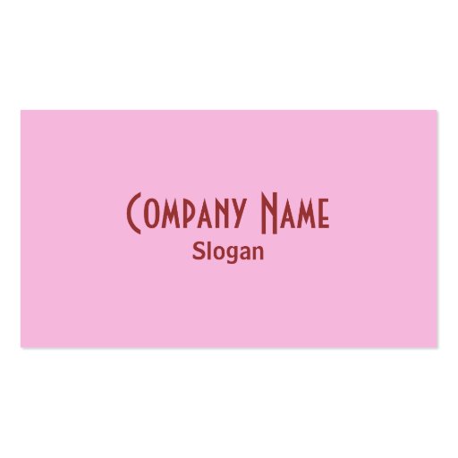 Strawberry Pink Business Card (front side)