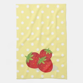 Strawberry Polka Dot Tea Towel mojo_kitchentowel