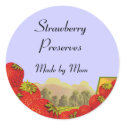 Strawberry Preserves Custom Canning Labels Sticker sticker