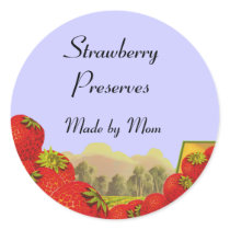 Strawberry Preserves Custom Canning Labels Sticker stickers