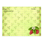 Strawberry Recipe Cards Post Card