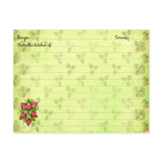 Strawberry Recipe Cards postcard